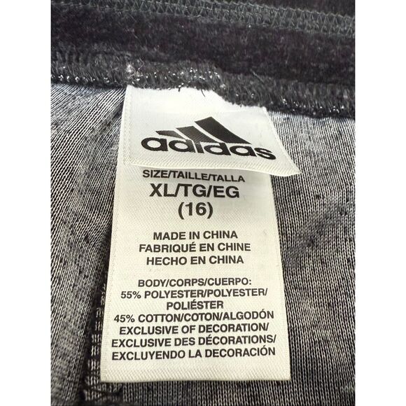 ADIDAS Girls Youth Black Wht Stripe Velour Velvet Sweatpants Track Pant Sz XL/16 - Picture 8 of 9